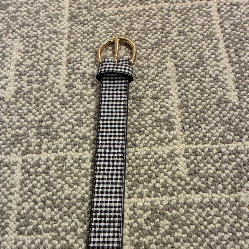 Elegant Ann Taylor checkered Belt with Gold Buckle - Picture 2 of 4